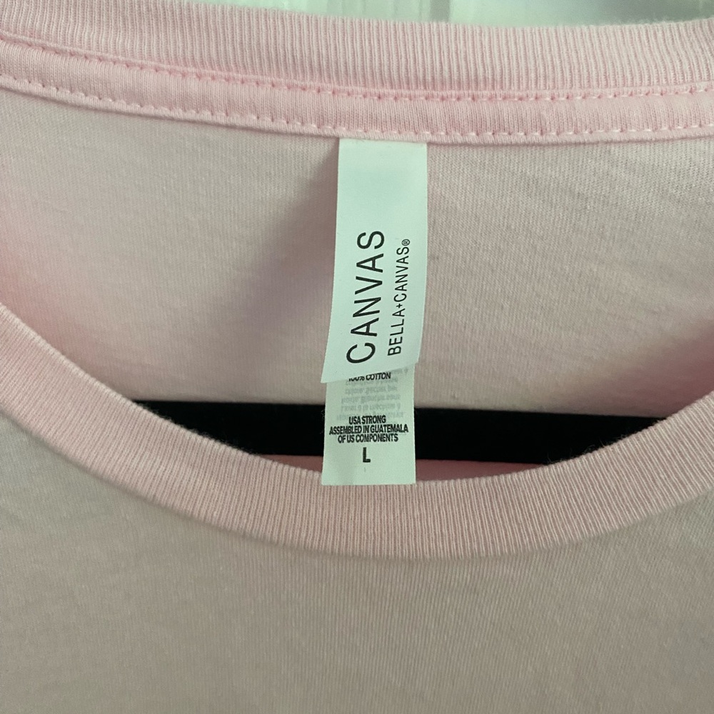 Bella Canvas Pink Short Sleeve Tee with Graphic Design - Picture 3 of 4